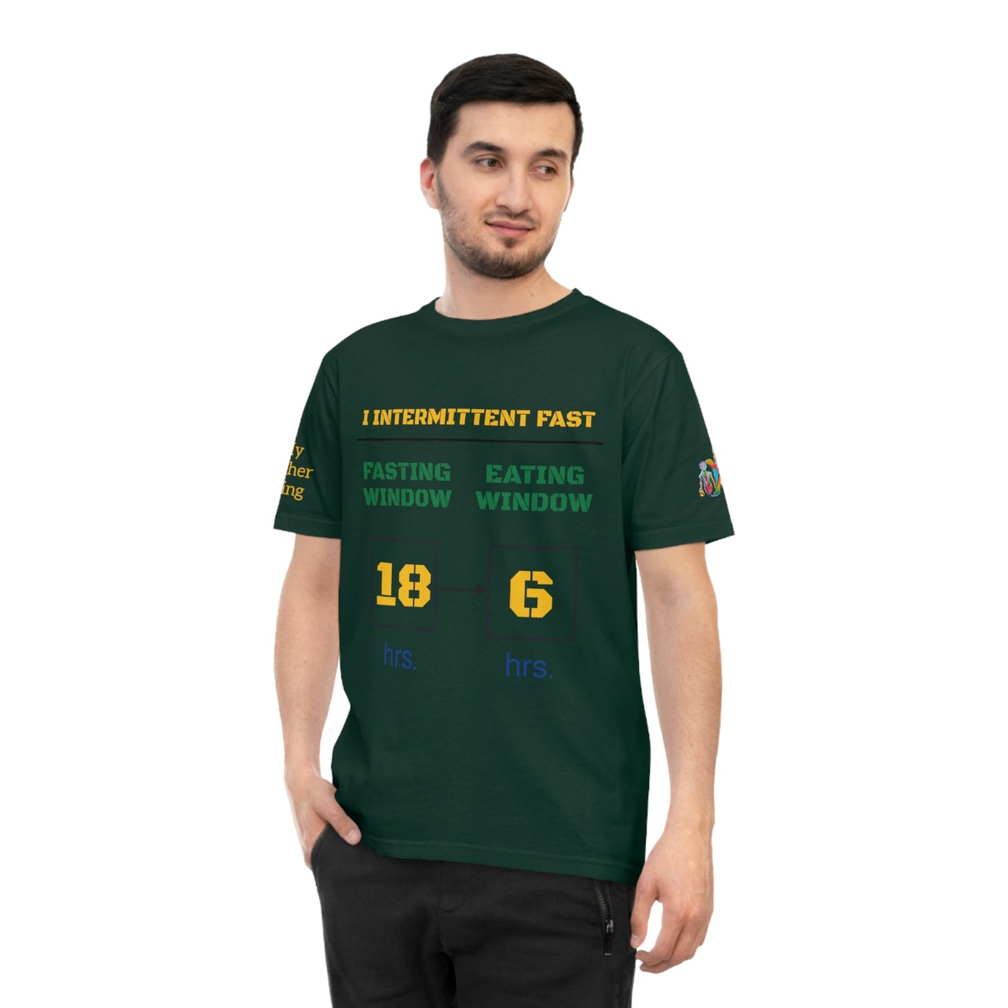 'I Intermittent Fast_18 - 6' (MHB EDITION)_100% Organic Cotton Jersey T-Shirt - My Higher Being