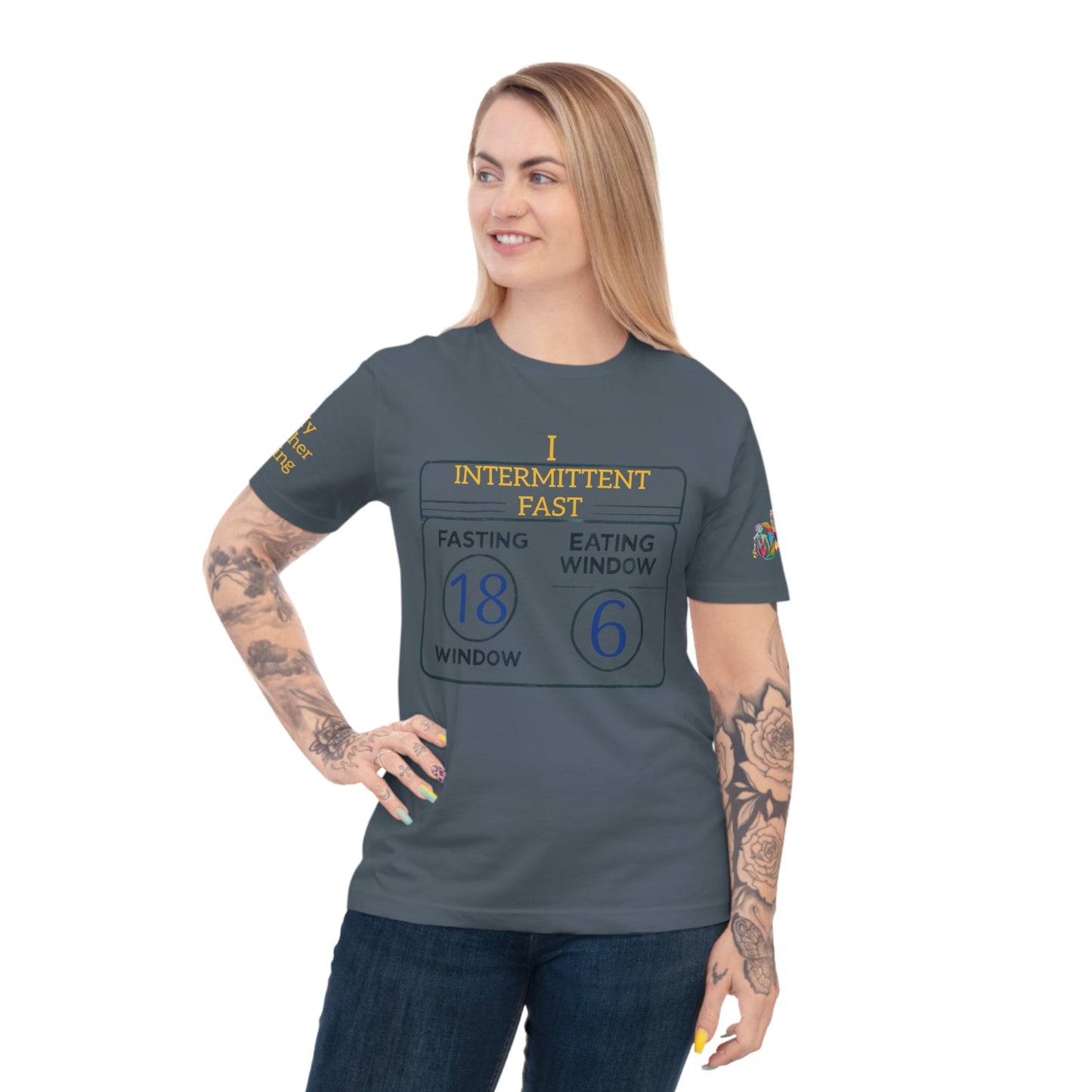 'I Intermittent Fast_18 - 6' (MHB EDITION)_100% Organic Cotton Jersey T-Shirt - My Higher Being