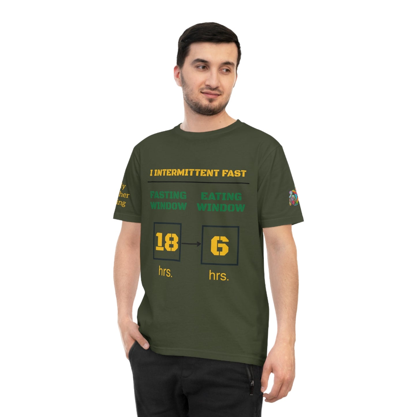 'I Intermittent Fast_18 - 6' (MHB EDITION)_100% Organic Cotton Jersey T-Shirt - My Higher Being