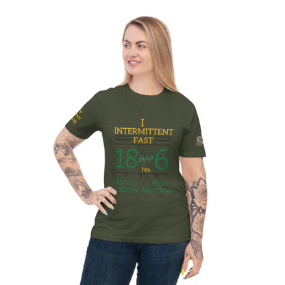 'I Intermittent Fast_18 - 6' (MHB EDITION)_100% Organic Cotton Jersey T-Shirt - My Higher Being