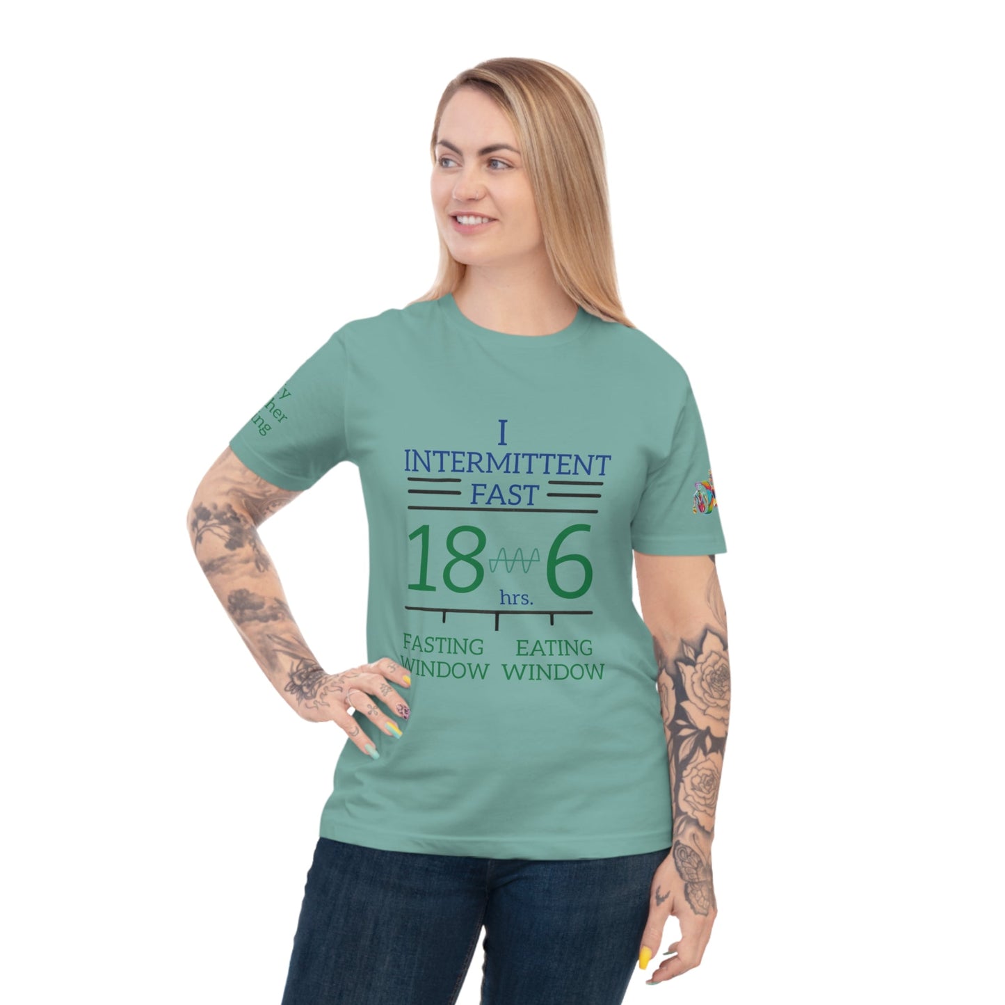 'I Intermittent Fast_18 - 6' (MHB EDITION)_100% Organic Cotton Jersey T-Shirt - My Higher Being