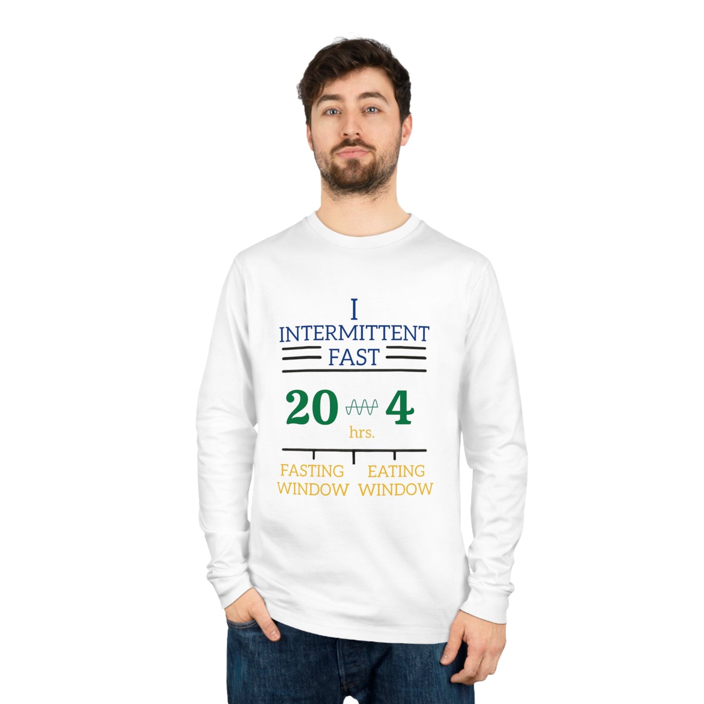 'I Intermittent Fast_20 - 4'_100% Organic Cotton Long Sleeve Tee - My Higher Being