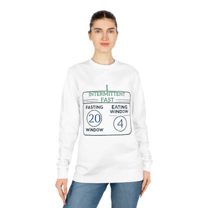 'I Intermittent Fast_20 - 4'_100% Organic Cotton Long Sleeve Tee - My Higher Being