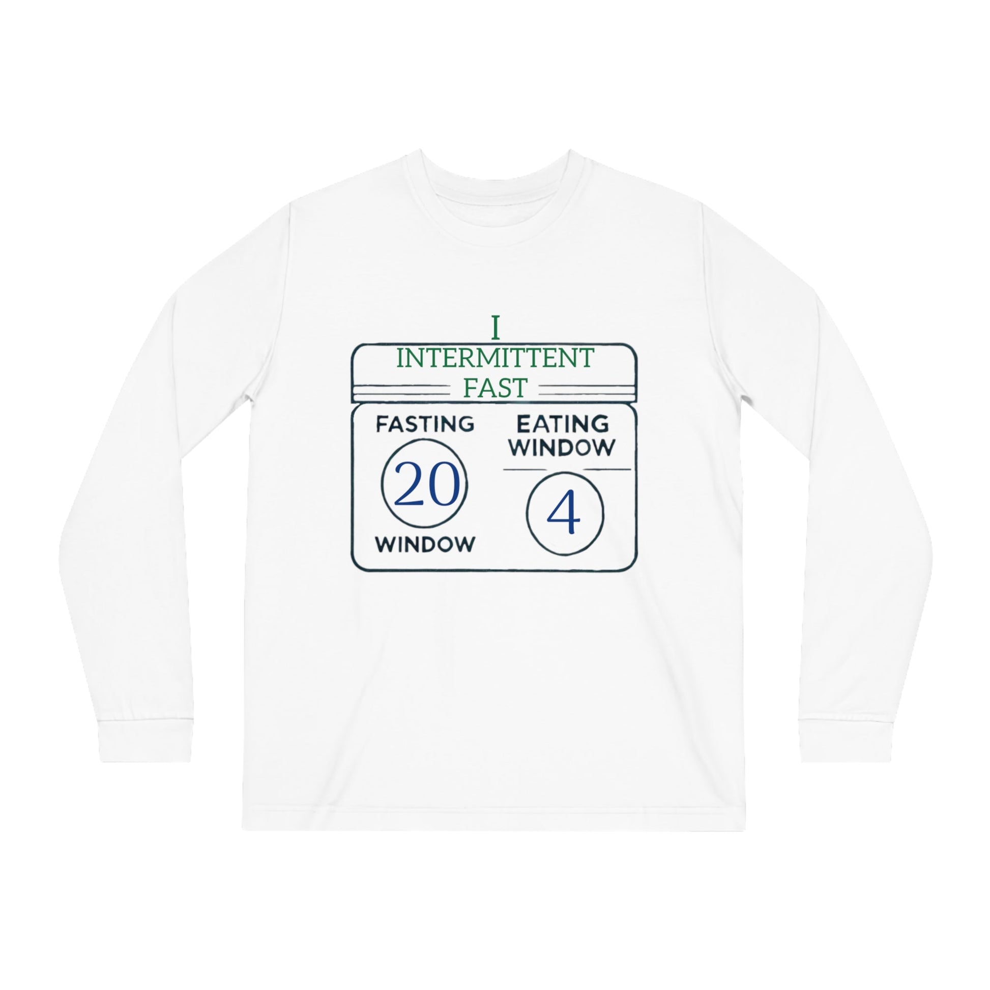 'I Intermittent Fast_20 - 4'_100% Organic Cotton Long Sleeve Tee - My Higher Being