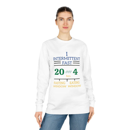 'I Intermittent Fast_20 - 4'_100% Organic Cotton Long Sleeve Tee - My Higher Being