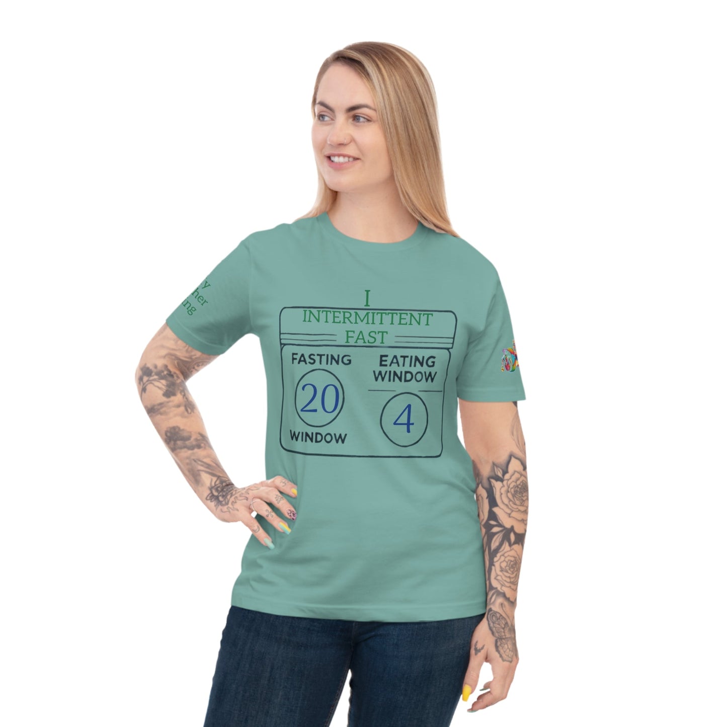 'I Intermittent Fast_20 - 4' (MHB EDITION)_100% Organic Cotton Jersey T-Shirt - My Higher Being