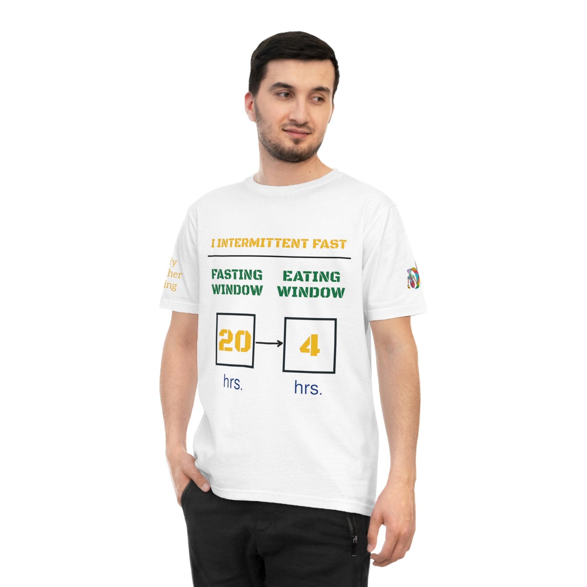 'I Intermittent Fast_20 - 4' (MHB EDITION)_100% Organic Cotton Jersey T-Shirt - My Higher Being