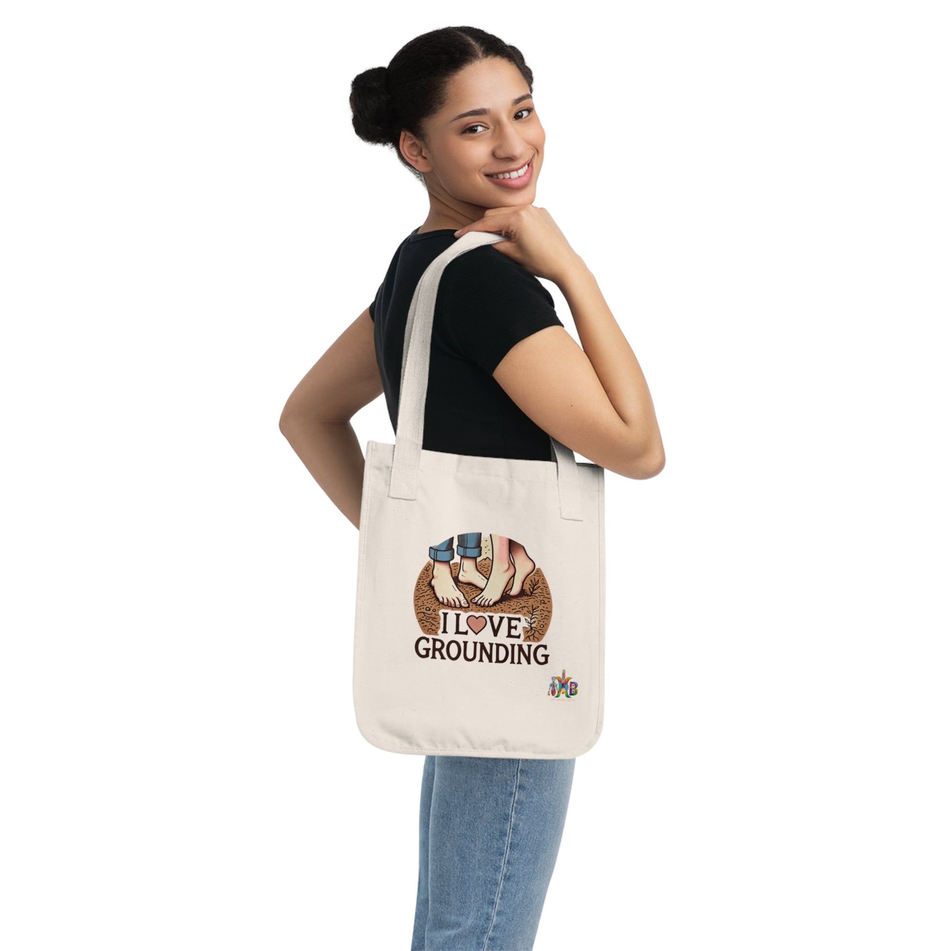 'I Love Grounding'_100% Organic Cotton Canvas Tote Bag - My Higher Being