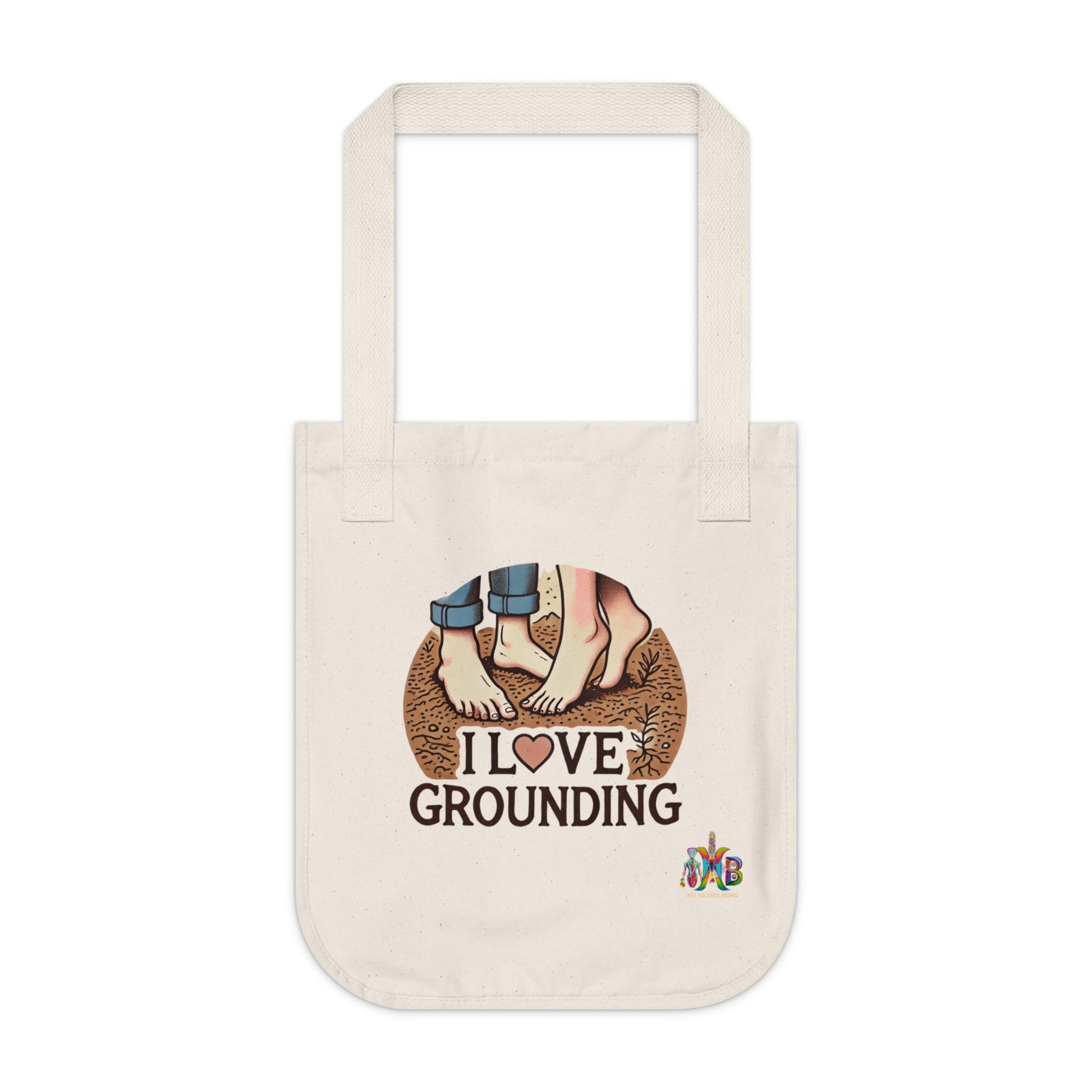 'I Love Grounding'_100% Organic Cotton Canvas Tote Bag - My Higher Being