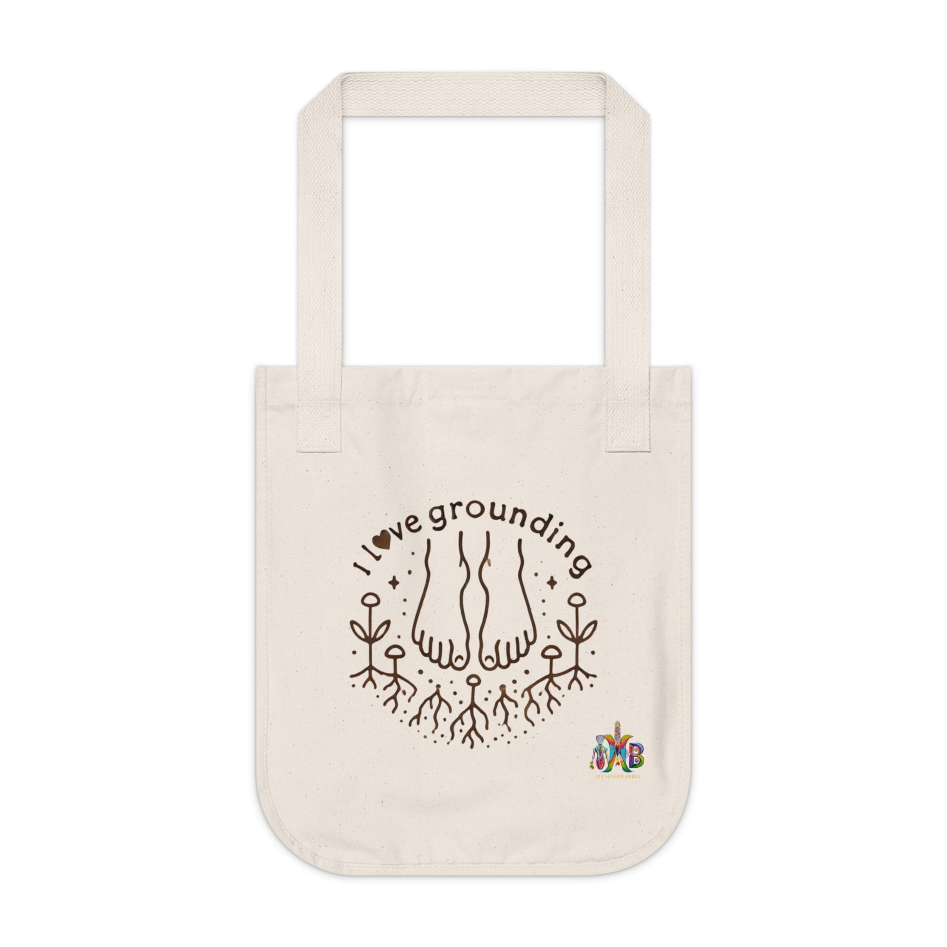 'I Love Grounding'_100% Organic Cotton Canvas Tote Bag - My Higher Being