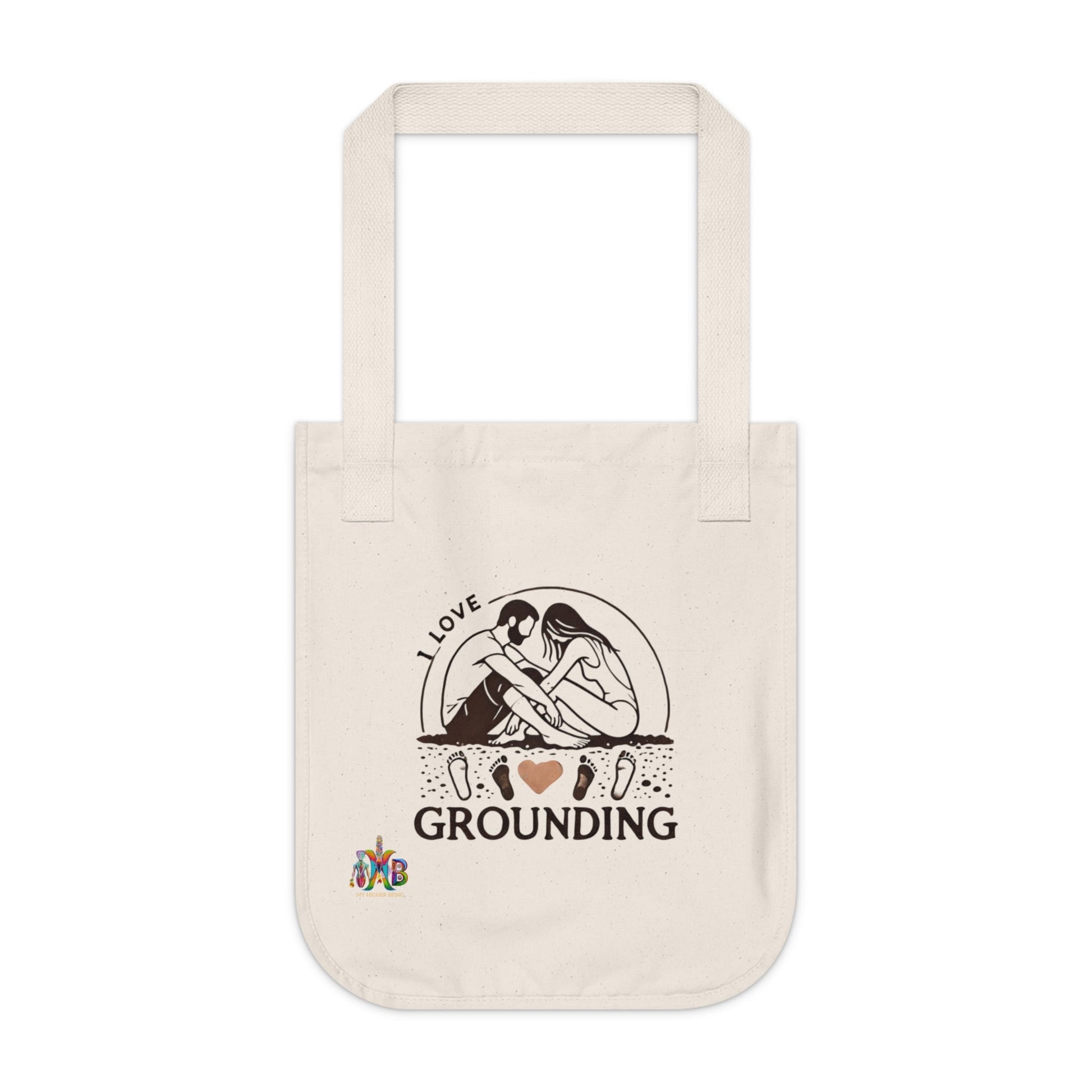 'I Love Grounding'_100% Organic Cotton Canvas Tote Bag - My Higher Being