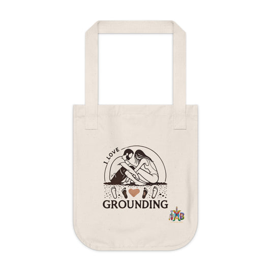 'I Love Grounding'_100% Organic Cotton Canvas Tote Bag - My Higher Being