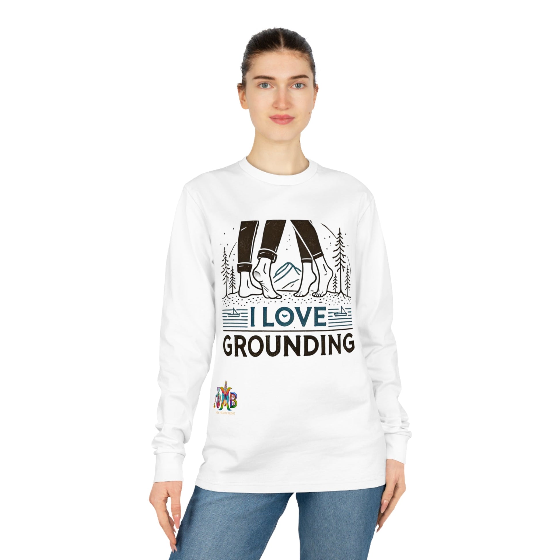 'I Love Grounding'_100% Organic Cotton Long Sleeve Tee - My Higher Being