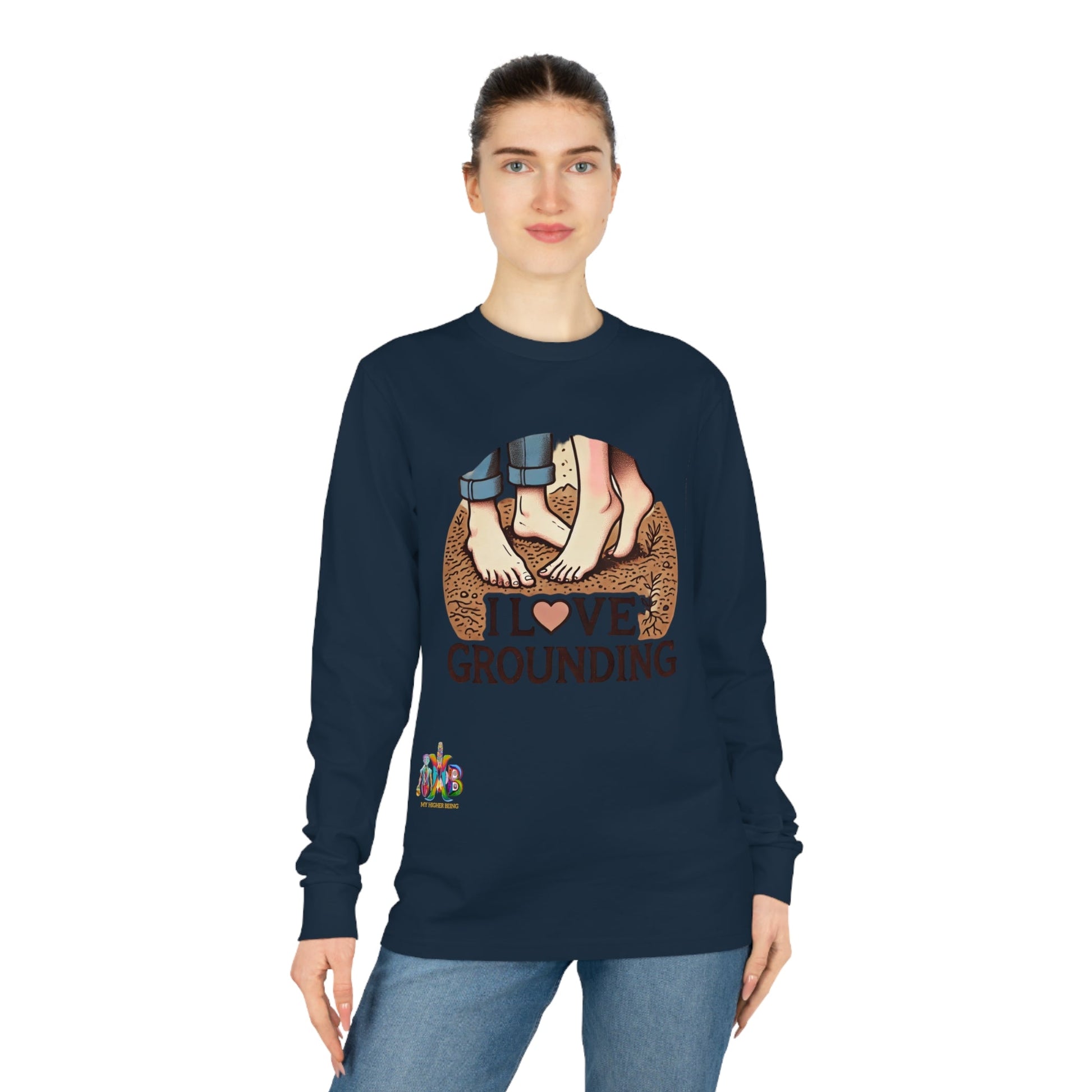 'I Love Grounding'_100% Organic Cotton Long Sleeve Tee - My Higher Being