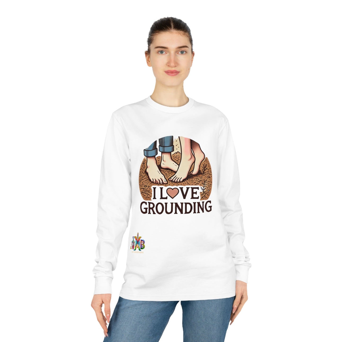 'I Love Grounding'_100% Organic Cotton Long Sleeve Tee - My Higher Being