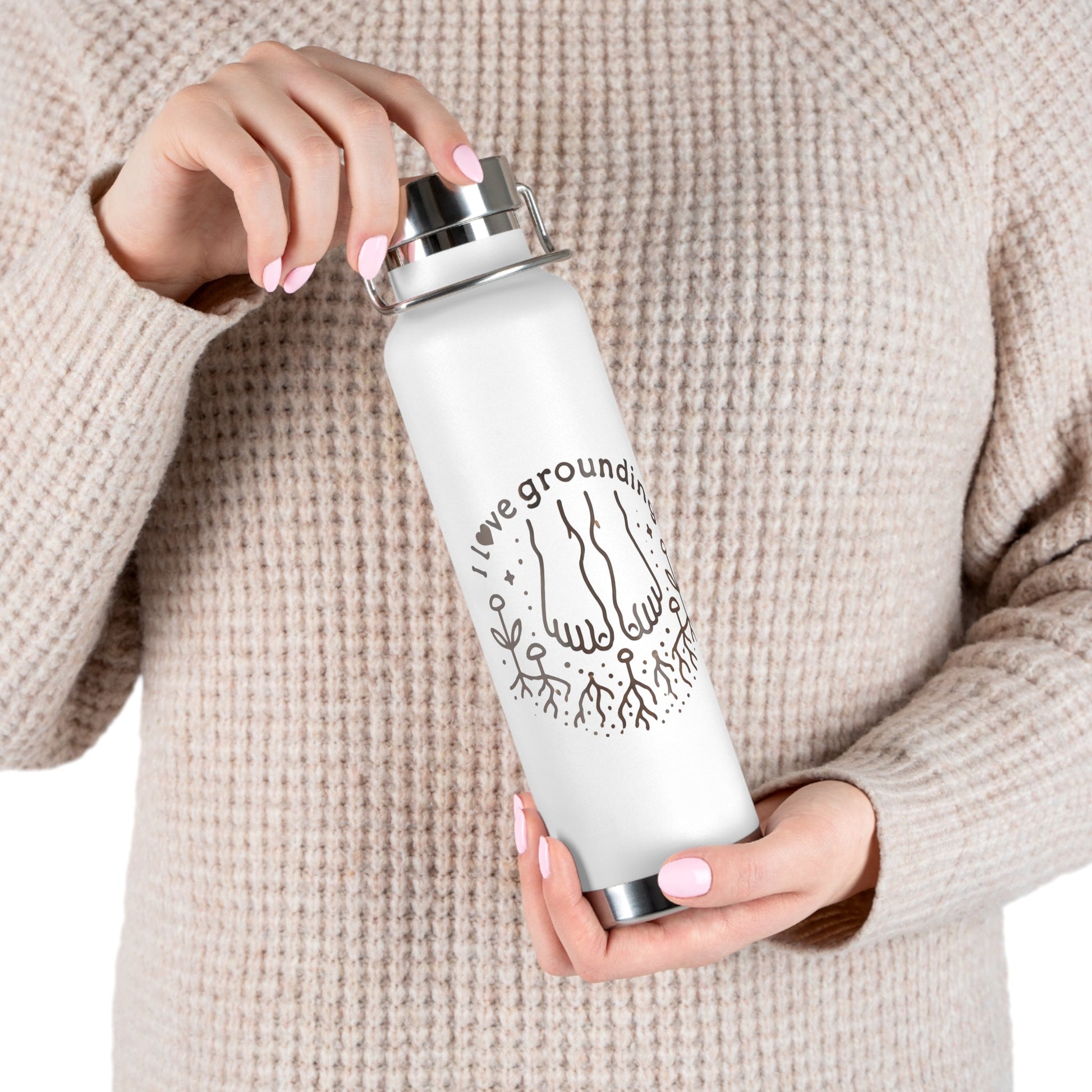 'I Love Grounding'_Copper Vacuum Insulated Bottle, 22oz - My Higher Being