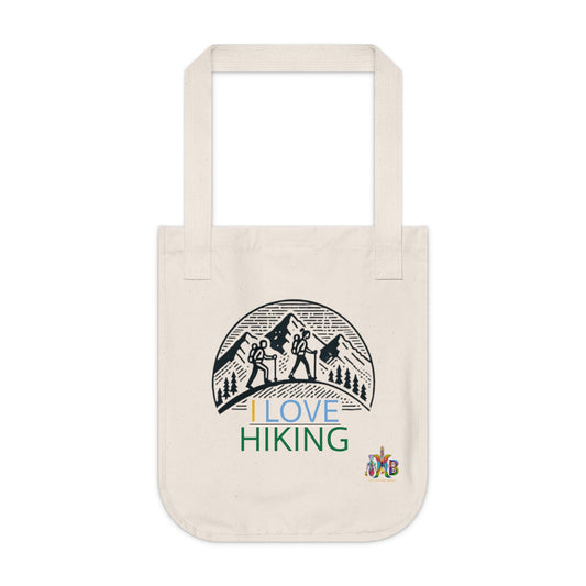 'I Love Hiking'_100% Organic Cotton Canvas Tote Bag - My Higher Being