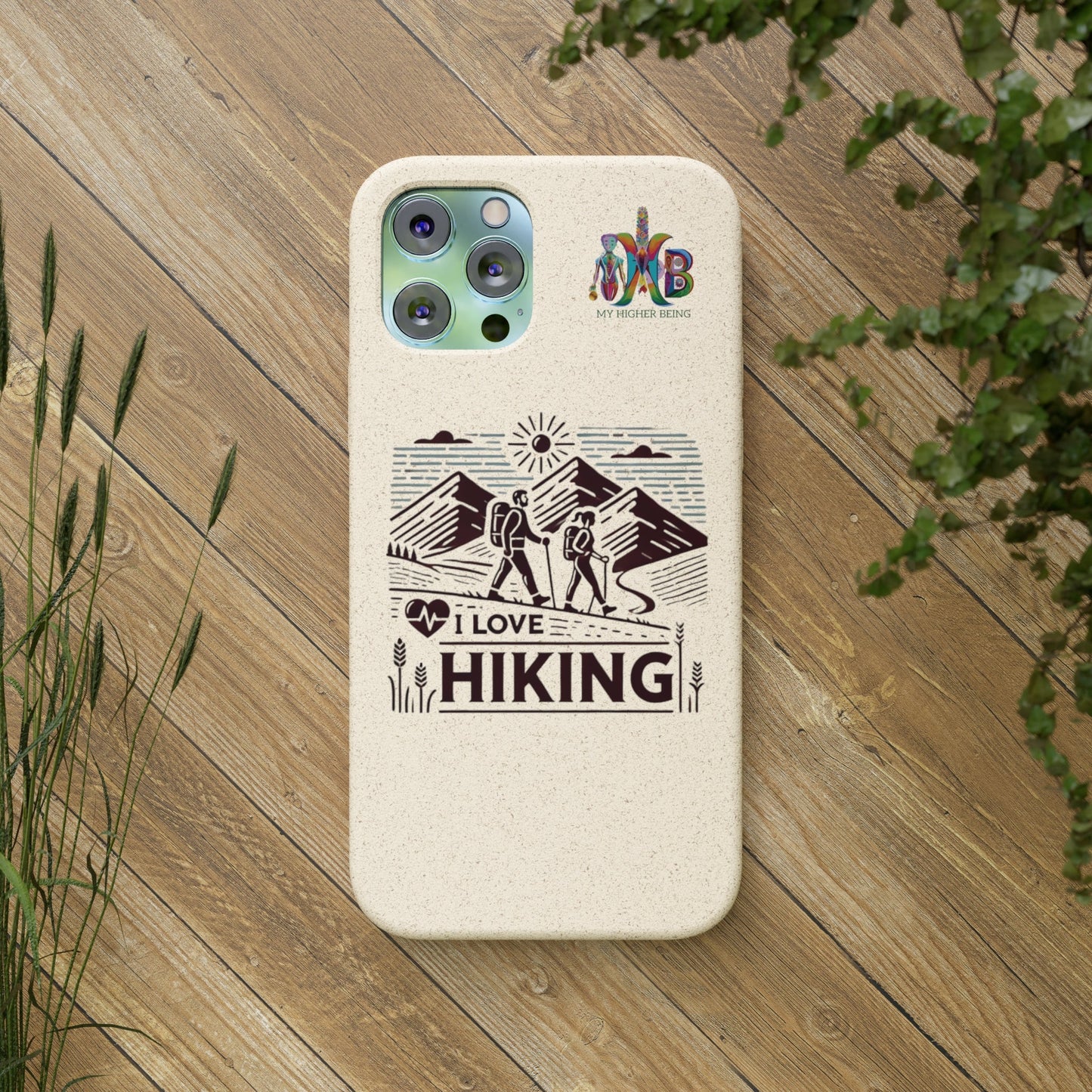 'I Love Hiking'_Plastic Free Biodegradable Phone Case (MHB Edition) - My Higher Being