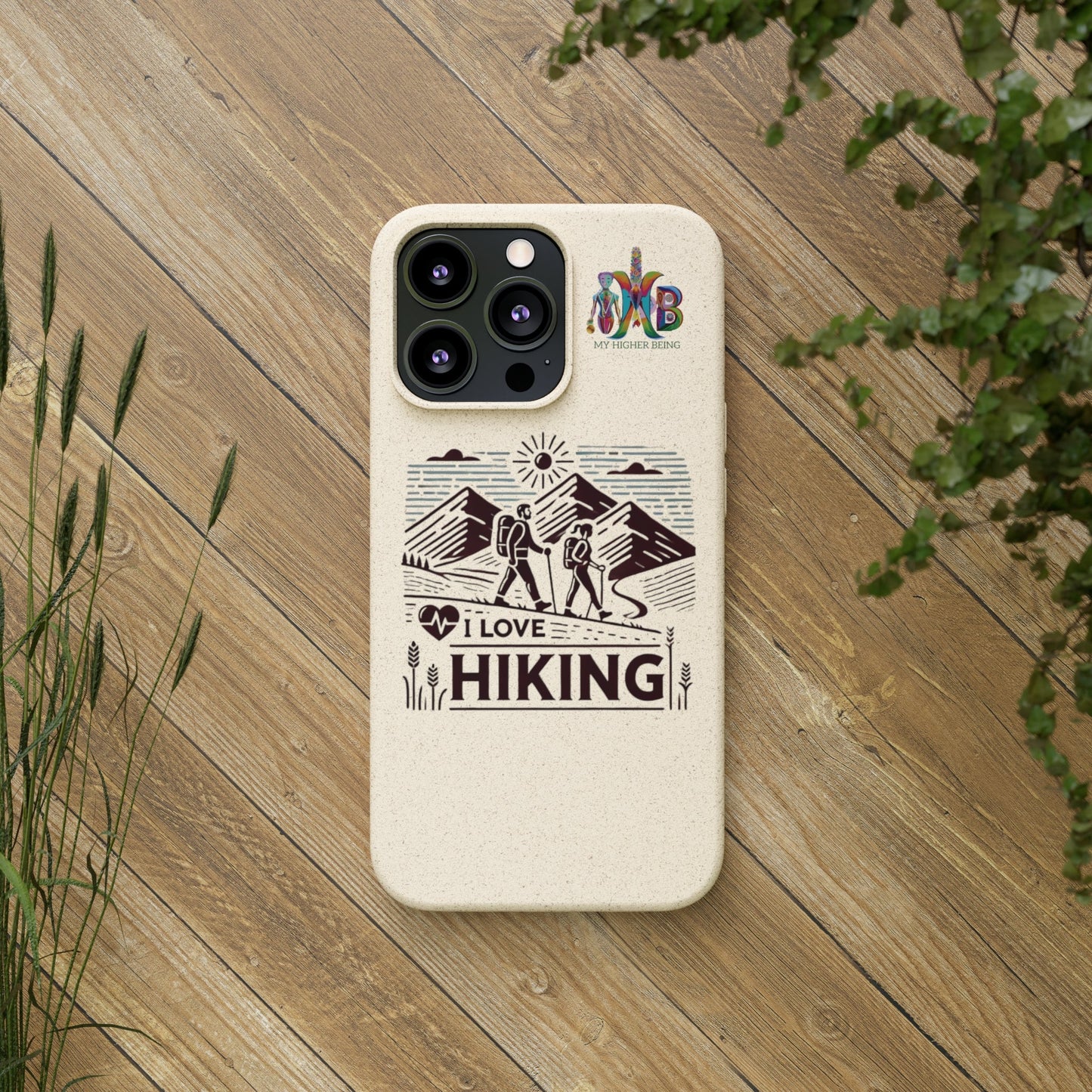 'I Love Hiking'_Plastic Free Biodegradable Phone Case (MHB Edition) - My Higher Being