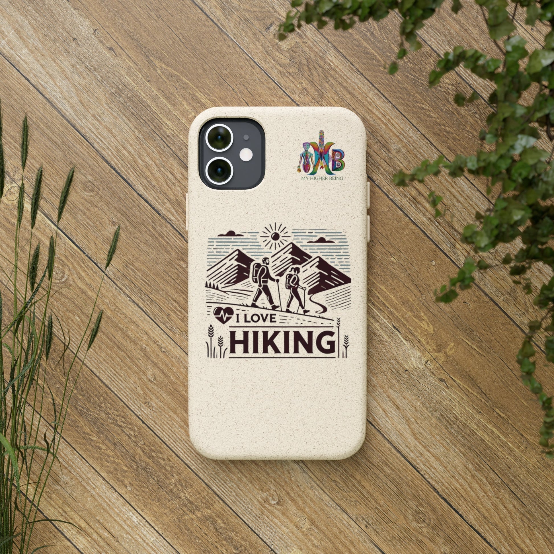 'I Love Hiking'_Plastic Free Biodegradable Phone Case (MHB Edition) - My Higher Being