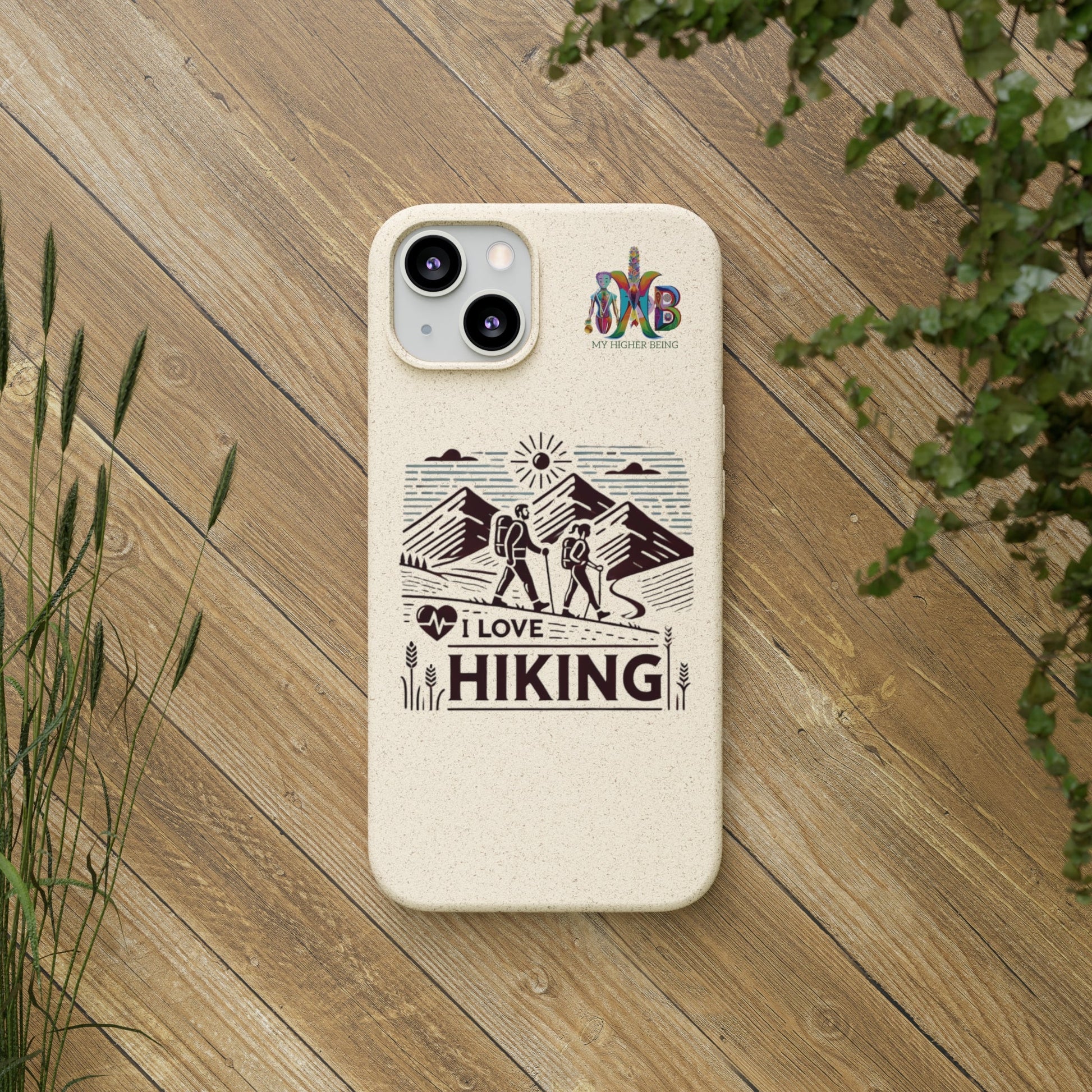 'I Love Hiking'_Plastic Free Biodegradable Phone Case (MHB Edition) - My Higher Being