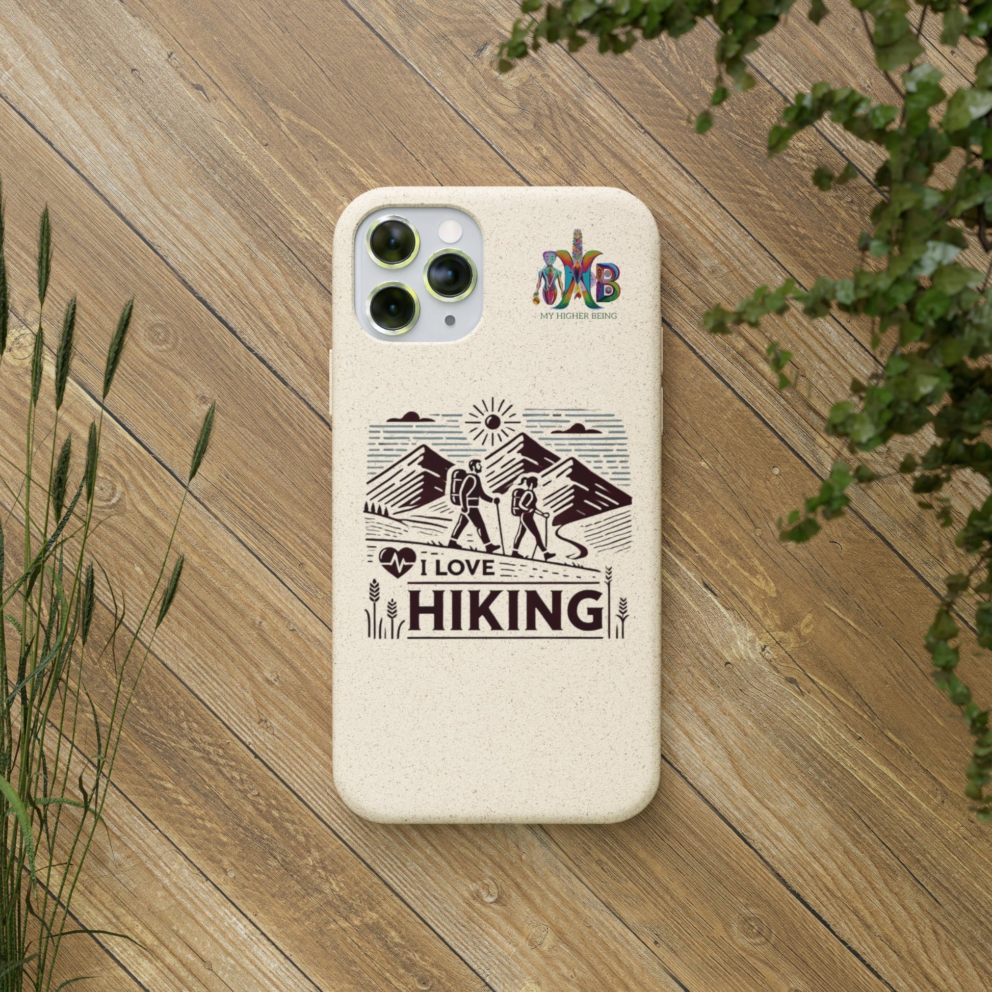 'I Love Hiking'_Plastic Free Biodegradable Phone Case (MHB Edition) - My Higher Being