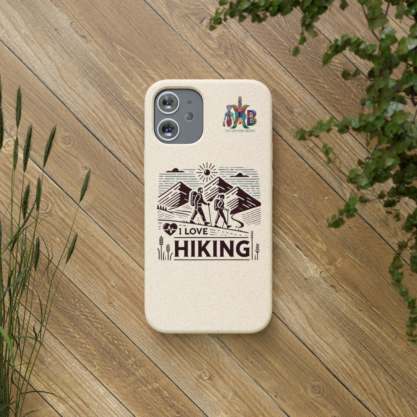 'I Love Hiking'_Plastic Free Biodegradable Phone Case (MHB Edition) - My Higher Being