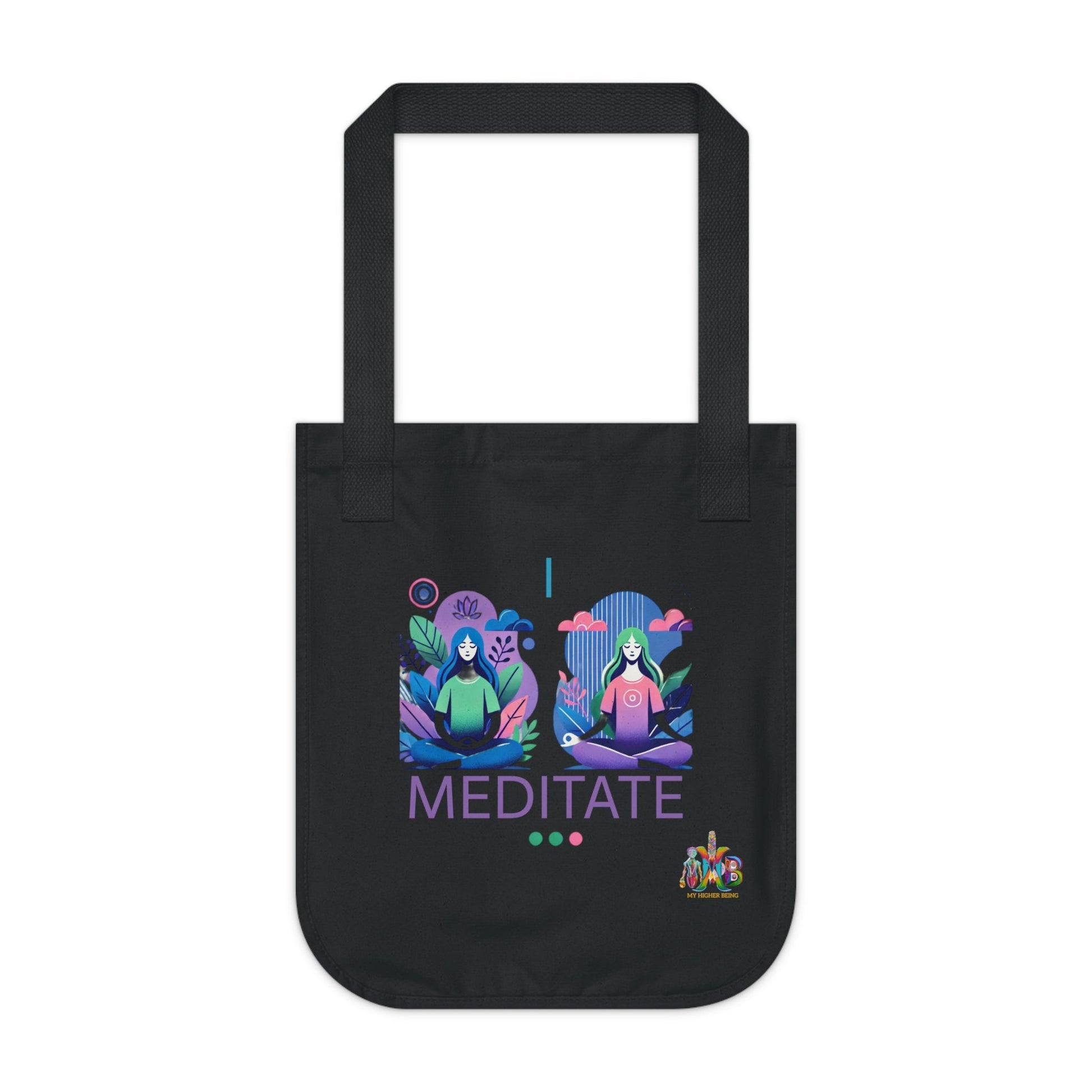 'I Meditate'_100% Organic Cotton Canvas Tote Bag - My Higher Being