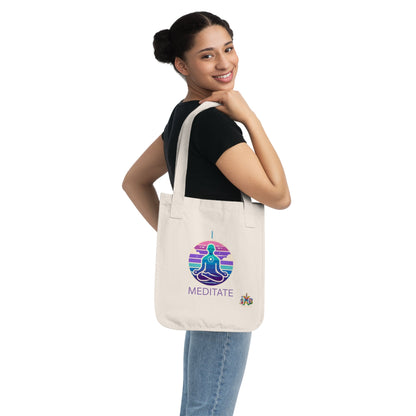 'I Meditate'_100% Organic Cotton Canvas Tote Bag - My Higher Being