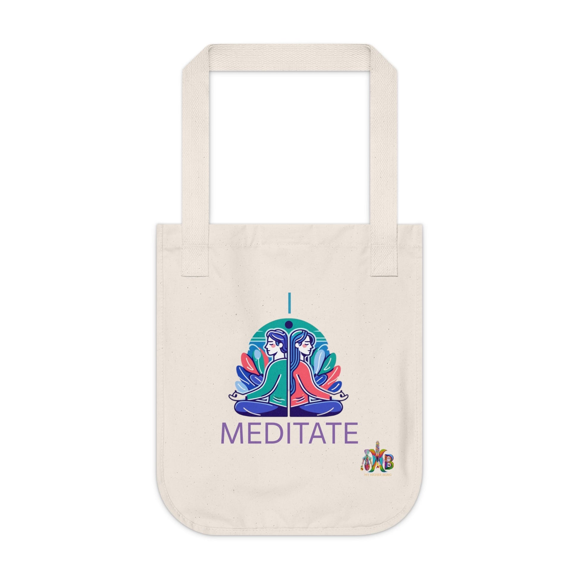 'I Meditate'_100% Organic Cotton Canvas Tote Bag - My Higher Being