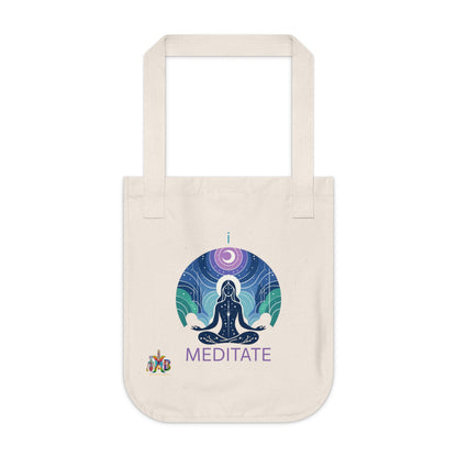 'I Meditate'_100% Organic Cotton Canvas Tote Bag - My Higher Being