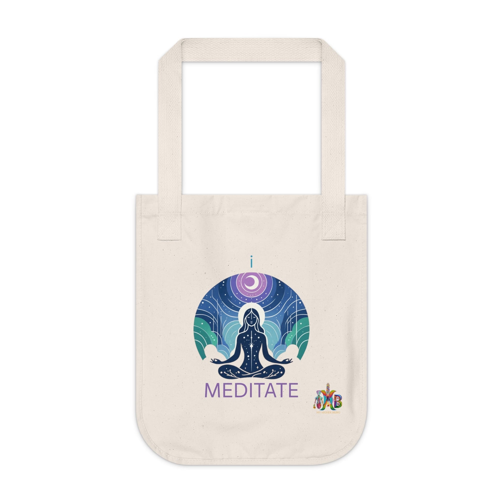 'I Meditate'_100% Organic Cotton Canvas Tote Bag - My Higher Being