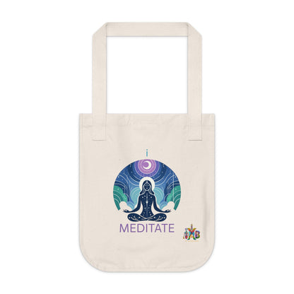 'I Meditate'_100% Organic Cotton Canvas Tote Bag - My Higher Being