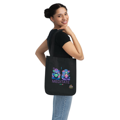 'I Meditate'_100% Organic Cotton Canvas Tote Bag - My Higher Being