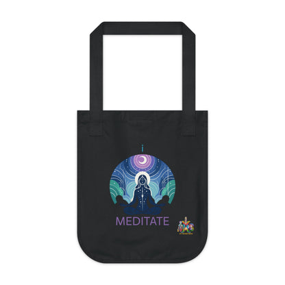 'I Meditate'_100% Organic Cotton Canvas Tote Bag - My Higher Being