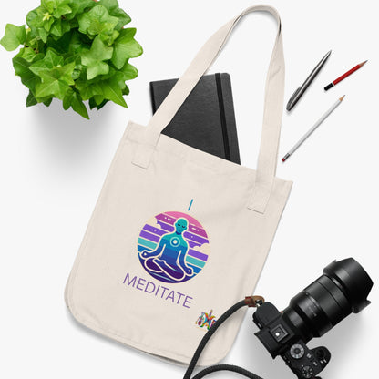 'I Meditate'_100% Organic Cotton Canvas Tote Bag - My Higher Being