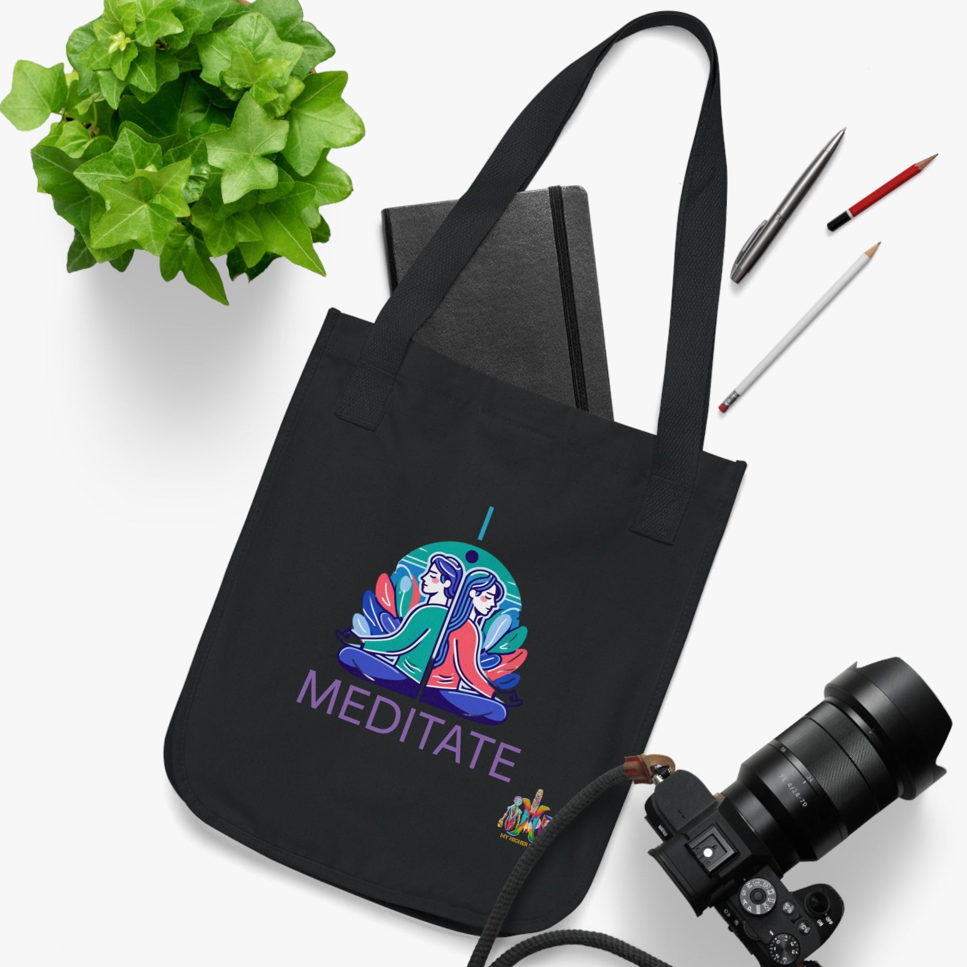 'I Meditate'_100% Organic Cotton Canvas Tote Bag - My Higher Being