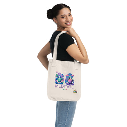 'I Meditate'_100% Organic Cotton Canvas Tote Bag - My Higher Being