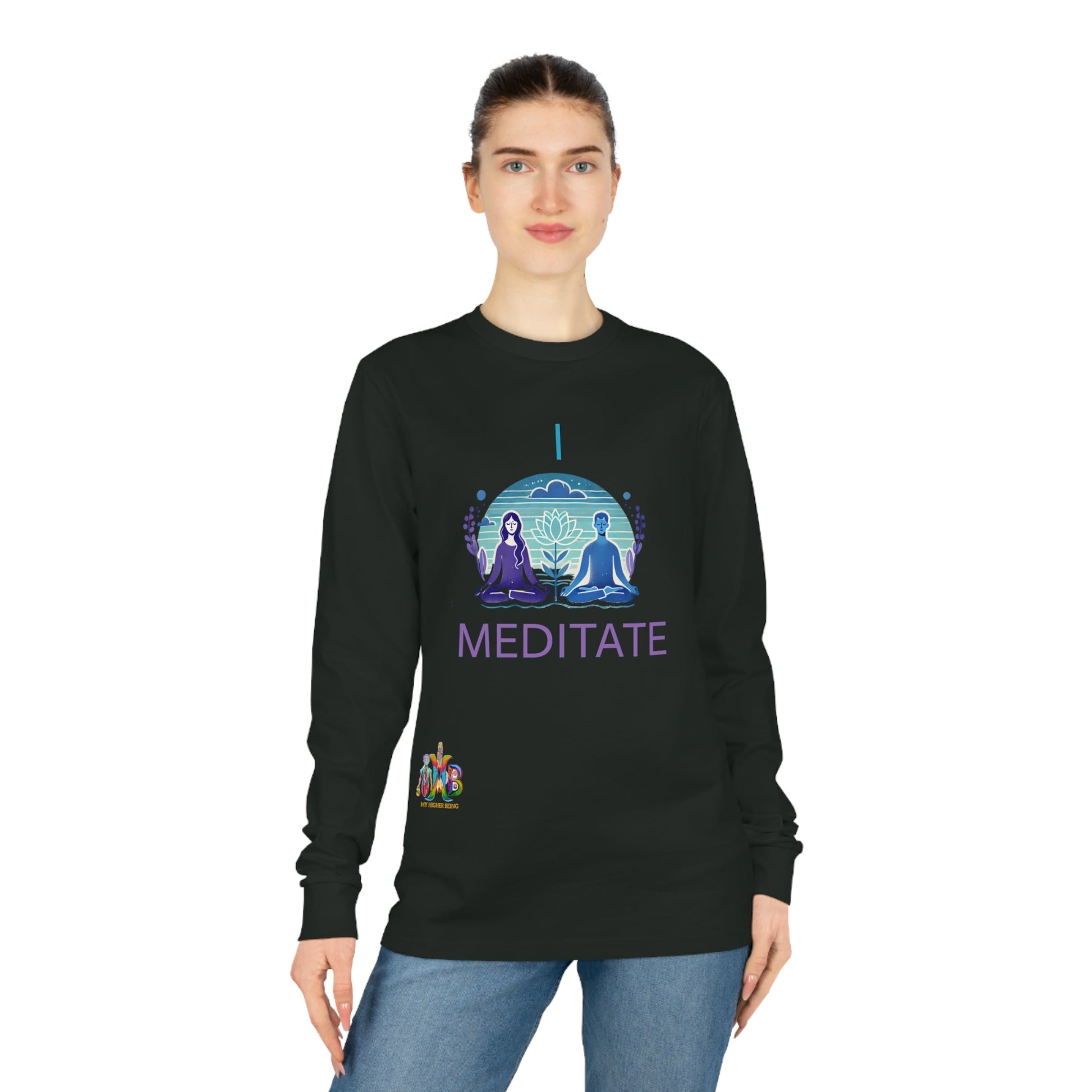 'I Meditate'_100% Organic Cotton Long Sleeve Tee - My Higher Being