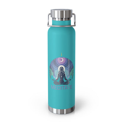 'I Meditate'_Copper Vacuum Insulated Bottle, 22oz - My Higher Being