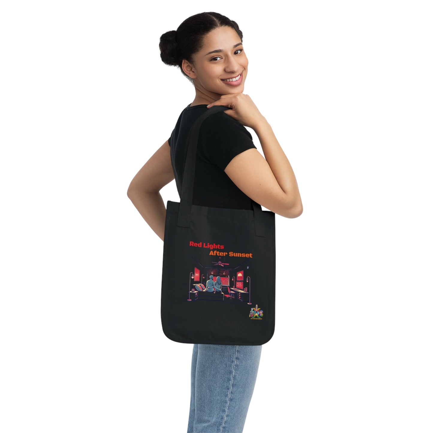 'Red Lights After Sunset'_100% Organic Cotton Canvas Tote Bag - My Higher Being