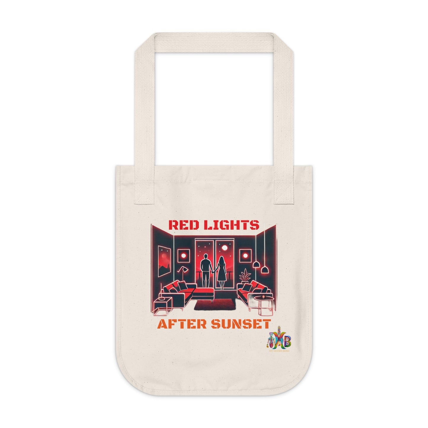 'Red Lights After Sunset'_100% Organic Cotton Canvas Tote Bag - My Higher Being