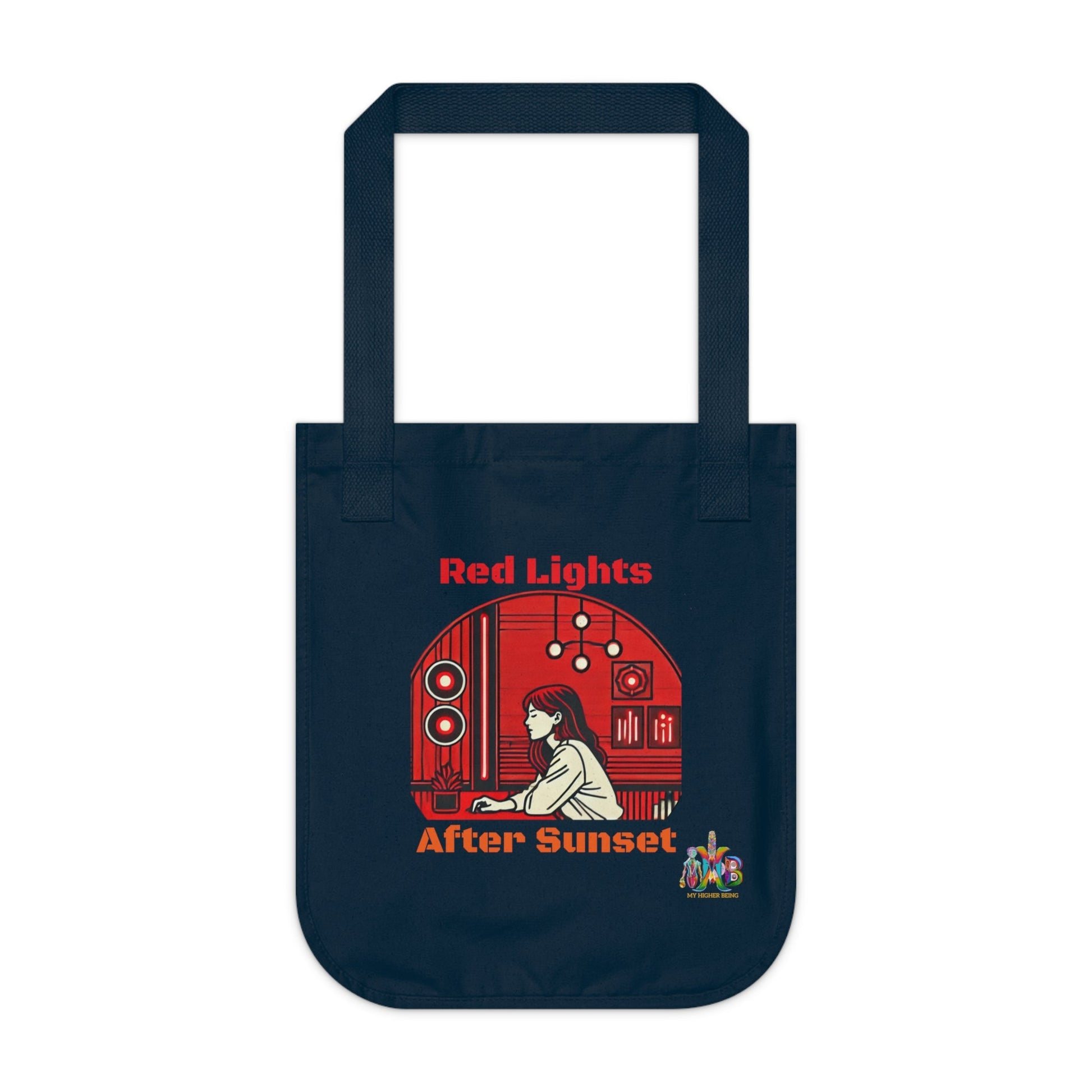 'Red Lights After Sunset'_100% Organic Cotton Canvas Tote Bag - My Higher Being