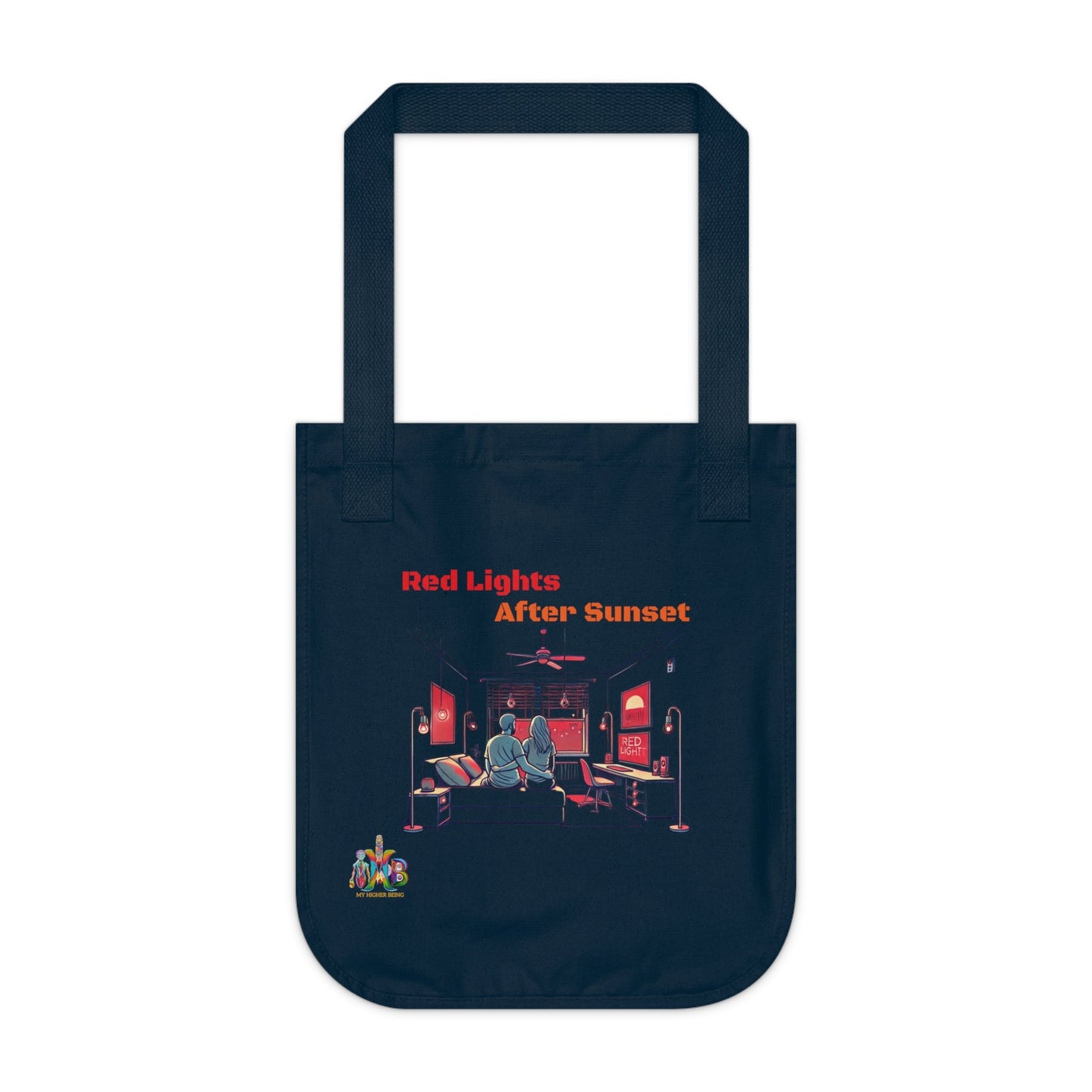 'Red Lights After Sunset'_100% Organic Cotton Canvas Tote Bag - My Higher Being