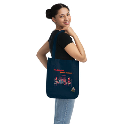 'Red Lights After Sunset'_100% Organic Cotton Canvas Tote Bag - My Higher Being