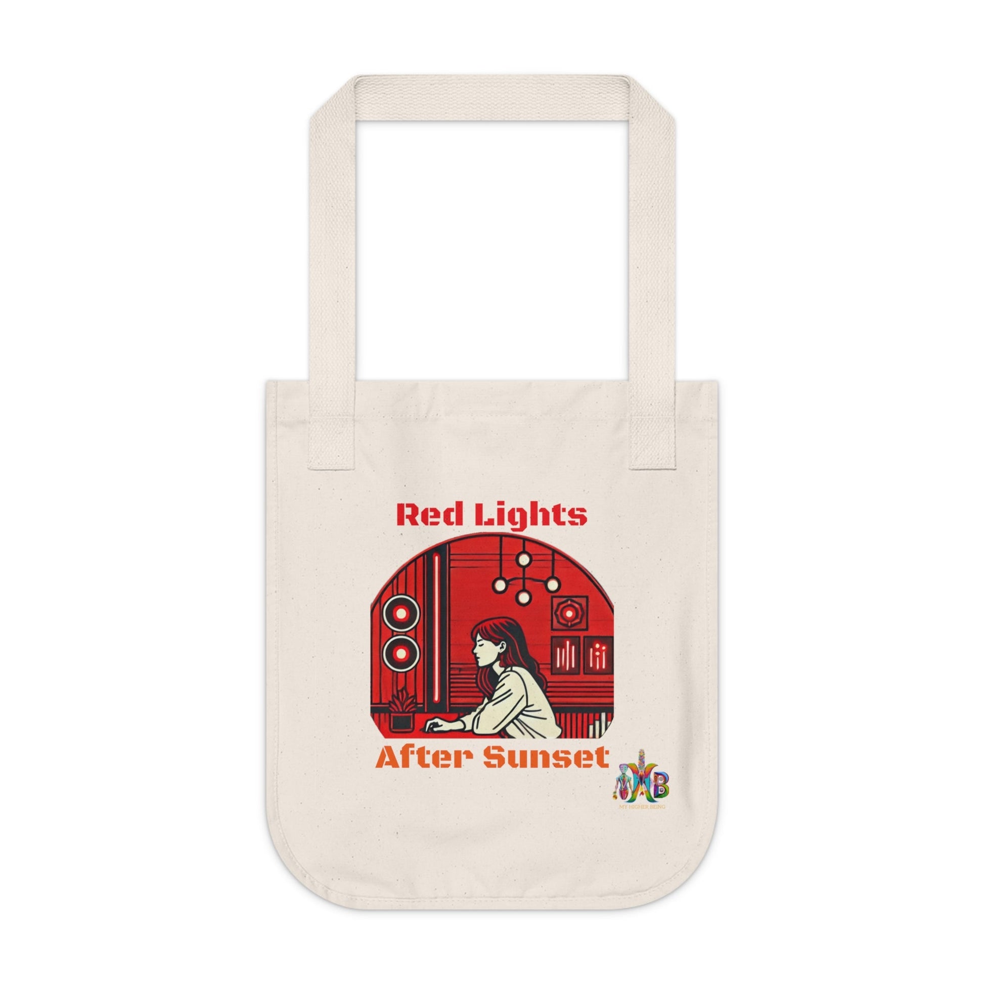 'Red Lights After Sunset'_100% Organic Cotton Canvas Tote Bag - My Higher Being