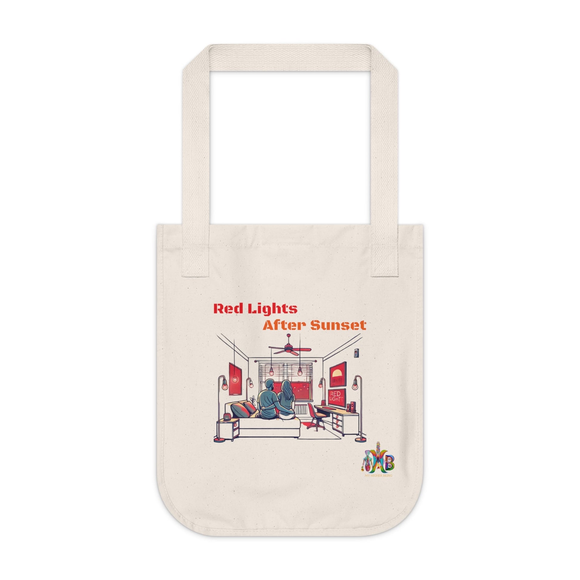 'Red Lights After Sunset'_100% Organic Cotton Canvas Tote Bag - My Higher Being