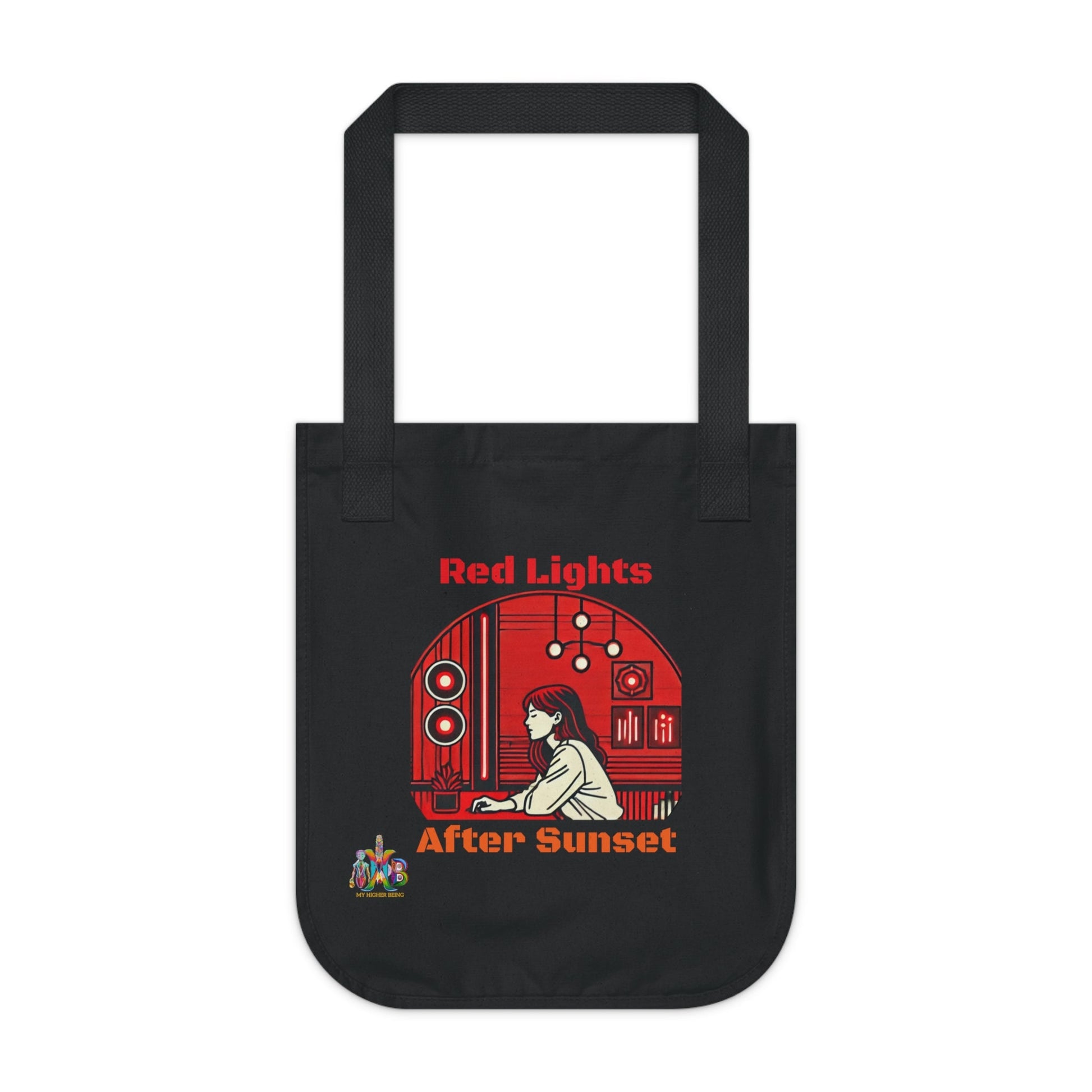 'Red Lights After Sunset'_100% Organic Cotton Canvas Tote Bag - My Higher Being