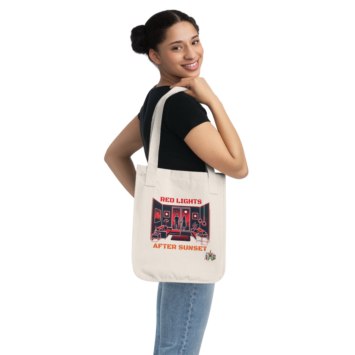 'Red Lights After Sunset'_100% Organic Cotton Canvas Tote Bag - My Higher Being