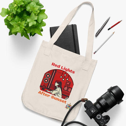 'Red Lights After Sunset'_100% Organic Cotton Canvas Tote Bag - My Higher Being